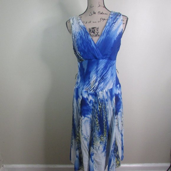 Chris McLaughlin Dress 4 Sleeveless Blue - Picture 1 of 13